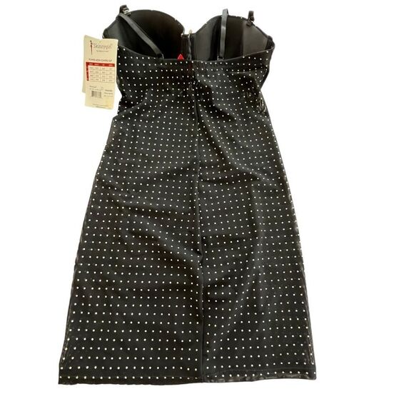 Skinnygirl Black Polka Dot Power Mesh Control Shapewear Slip NWT - Picture 3 of 10